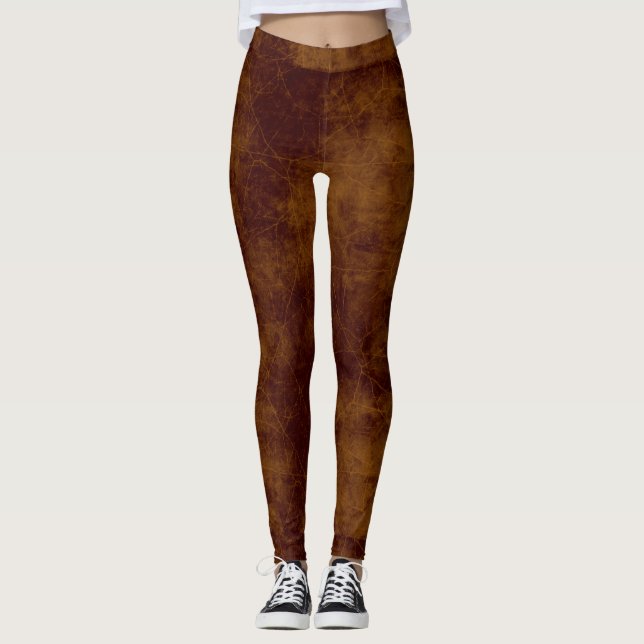 Brunt för åldras för läderlookfaux leggings (Framsida)