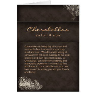 Brunt för beige för salongSpabroschyr Hälsningskort