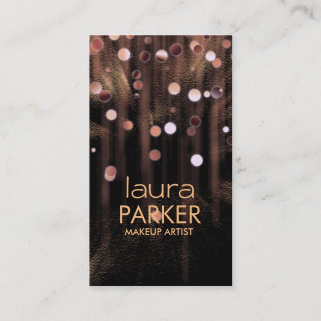 Brunt för glitter för skönhet för Makeupkonstnär Visitkort (Framsida)