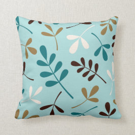 Brunt för guld för stora blandade lövkrickor kräm- kudde