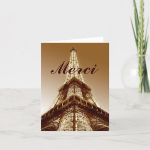 Brunt för kort för Merci Eiffel tornParis tack
