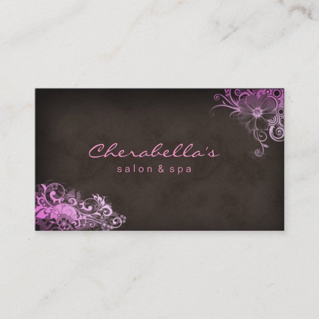 Brunt för rosor för visitkort för skönhetsalong (Framsida)