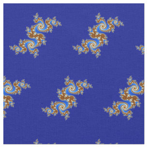 Brunt för Swirly Fractalblått Tyg