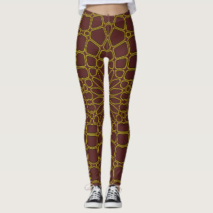 Brunt geometriskt mönster "Ratti_Creative_Arts" Leggings