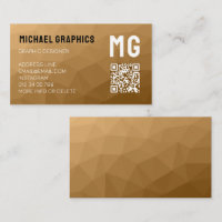 Brunt geometriskt nät mönster QR-kod Monogram