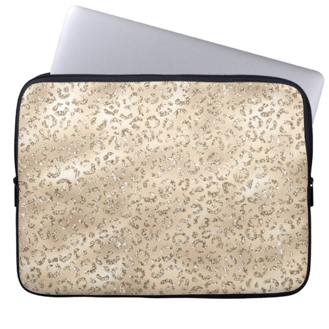 Brunt Gepard Leopard Skinnmönster Djur Laptop Fodral (Framsidan)