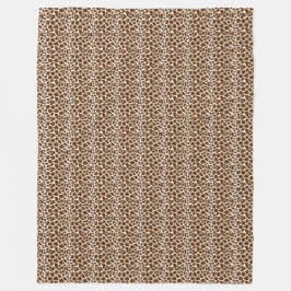 Brunt girafftryck fleecefilt