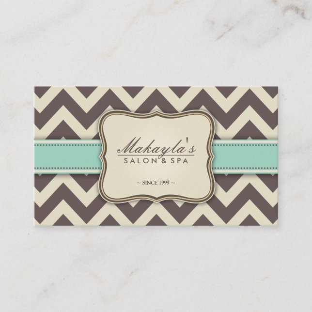 Brunt, grönt och beige för elegant sparre modern visitkort (Framsida)