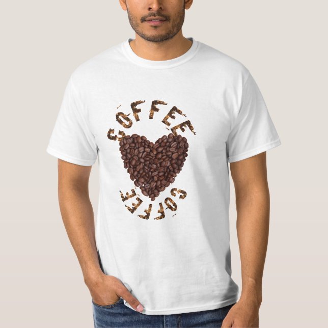 Brunt kaffe t shirt (Framsida)