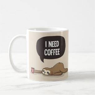 Brunt kaffe tecknad lustigt kaffemugg
