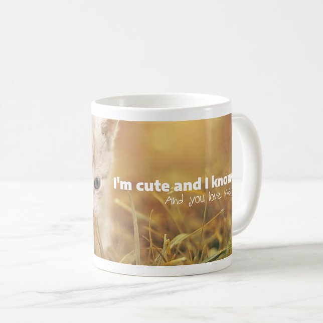 Brunt kattdesign med textmeddelande kaffemugg (Framsida höger)