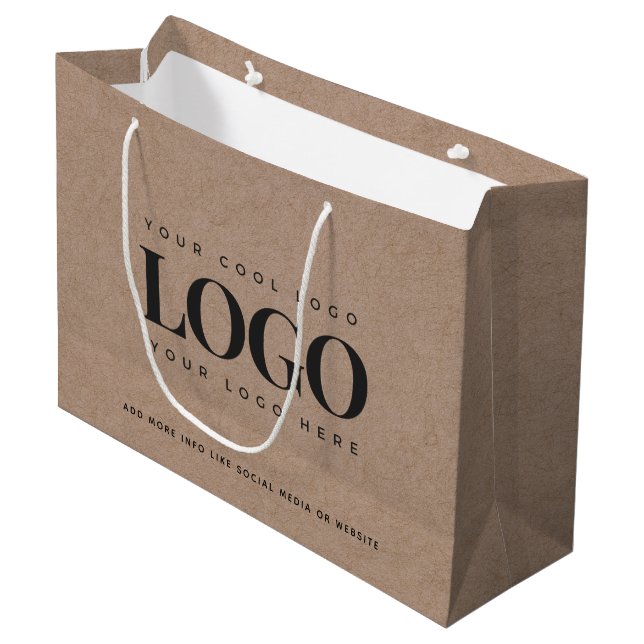 Brunt kraftpapper Utseende Rund Logotyp Anpassat f (Framsidan Vinklad)