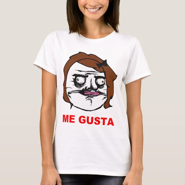 Brunt kvinnligt mig Gusta komiskt ursinneansikte T Shirt (Framsida)