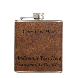 Brunt läder fickplunta