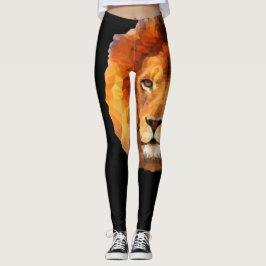 Brunt lejont Head tryck 2 Leggings