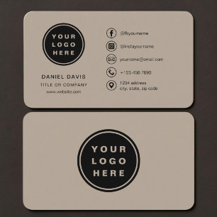 Brunt logotyp visitkort