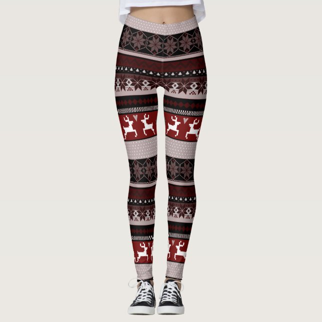 Brunt mässaIslemönster Leggings (Framsida)