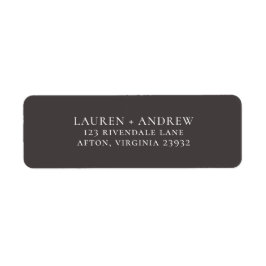 Brunt minimalistiskt returadressetikett returadress etikett