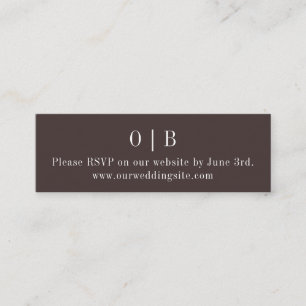 Brunt monogram-OSA Mini-höljeskort för webbplats Mini Visitkort
