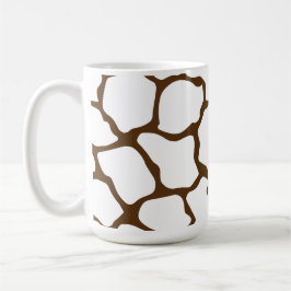 Brunt mönster i giraffmotiv – minimalistisk djurtr kaffemugg