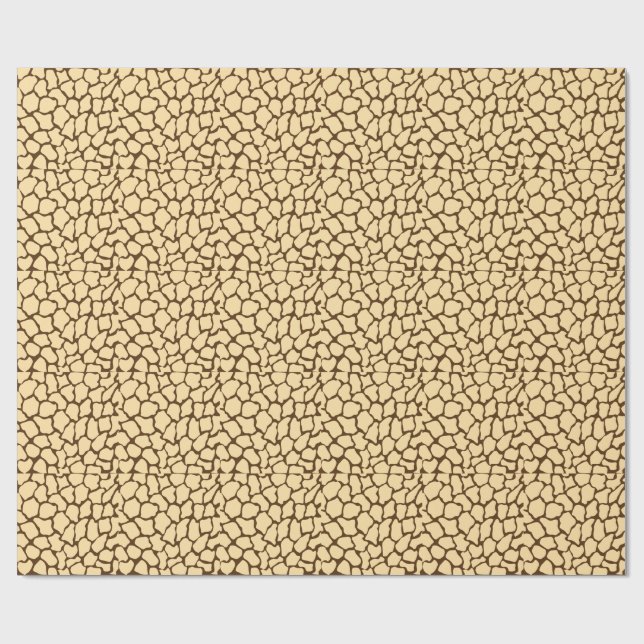 Brunt mönster med giraff – Minimalt djurtryck Presentpapper (Platt)
