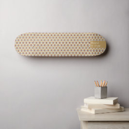 Brunt Mönster Mexiko Inspirerad, Liten Text Mini Skateboard Bräda 18,5 Cm
