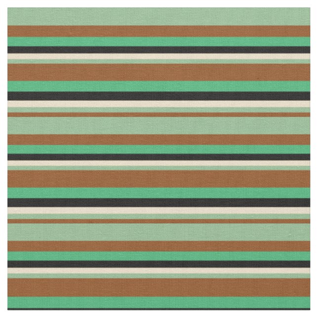 Brunt, Mörk Sea Grönt, Tan, Black & Sea Grönt Tyg (Närbild)