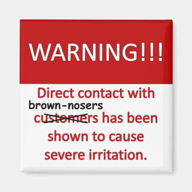 Brunt näsvarning magnet (Framsidan)