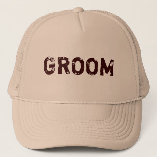 Brunt naturligt tema Groom hat Keps