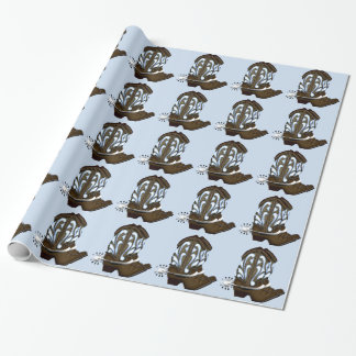 Brunt och blått Boot Gift Wrap Presentpapper