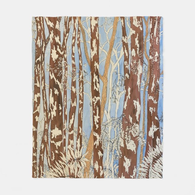 Brunt och blått målningsmedium fleecefilt (Framsidan)