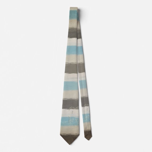 Brunt och blått Vågrät Rand i vattenfärg Slips (Framsida)