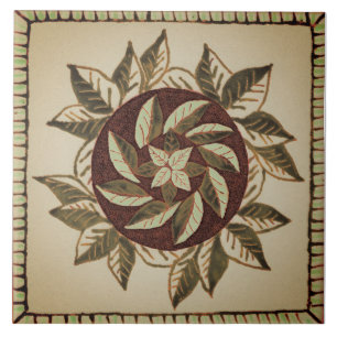 Brunt och brunt löv Ceramic Tile Kakelplatta