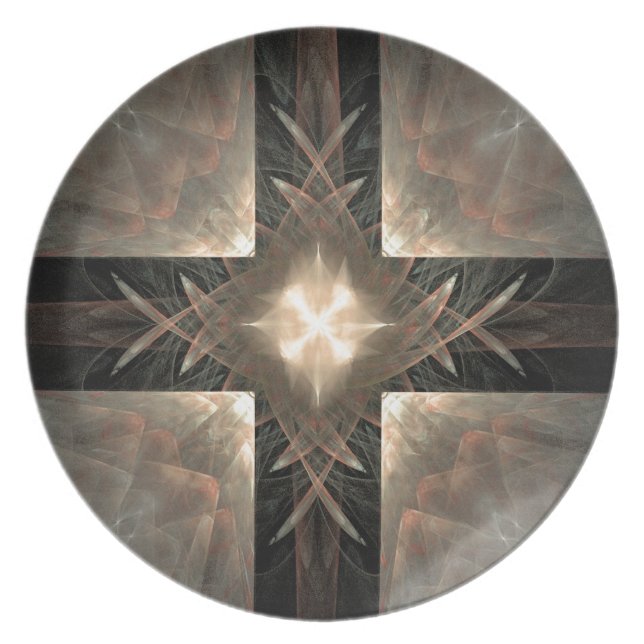 Brunt och kräm tallrik (Framsidan)