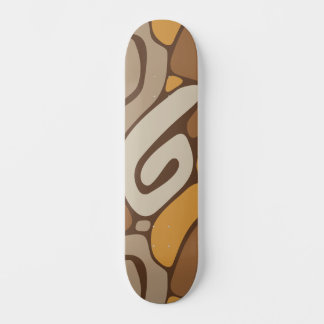 Brunt och krämfärgat neutralt spiralrullmönster mini skateboard bräda 18,5 cm