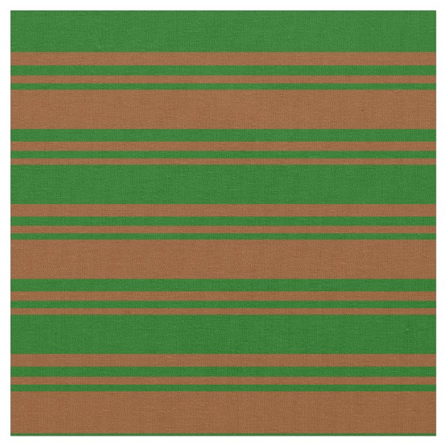 Brunt och Mörk grönt länkat Mönster Tyg (Närbild)