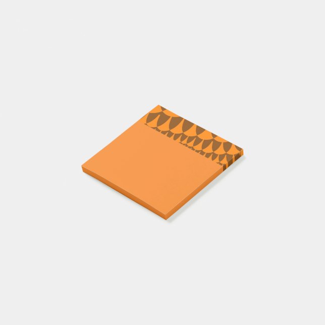 Brunt och Orange Post-it Block (Vinklad)