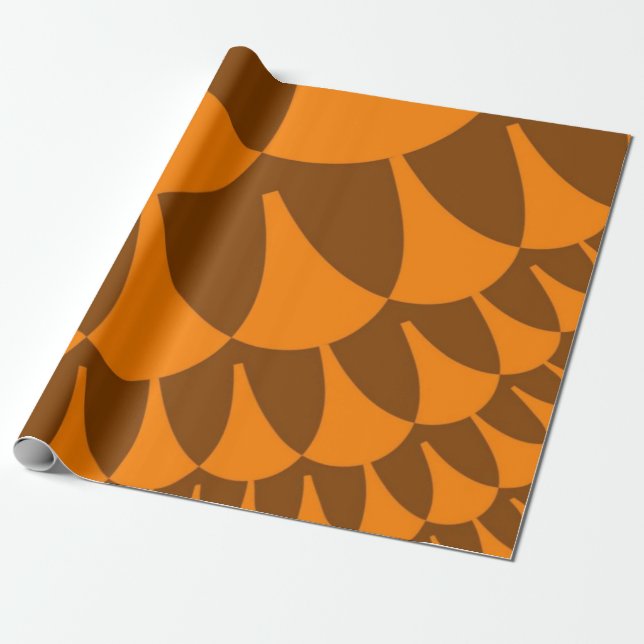 Brunt och Orange Presentpapper (Utrullad)