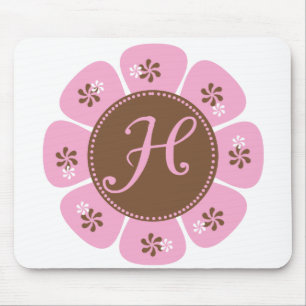 Brunt och rosa MonogramH Musmatta