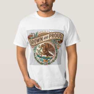 Brunt och Stolt Kulturarv Banner - Mexikansk Örn T Shirt
