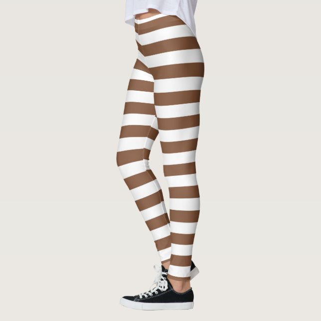 Brunt- och vitrandar leggings (Vänster)