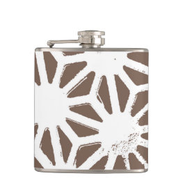 Brunt och vitt geometriskt mönster fickplunta