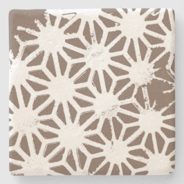 Brunt och vitt geometriskt mönster stenunderlägg