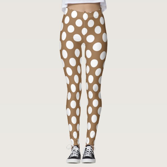 Brunt och vitt polka dots leggings (Framsida)
