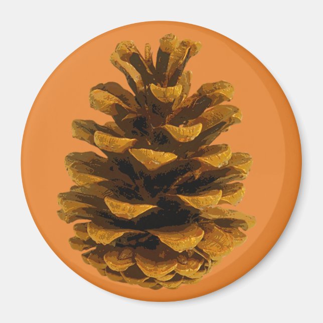 Brunt orange av Pinecone-typ Magnet (Framsidan)