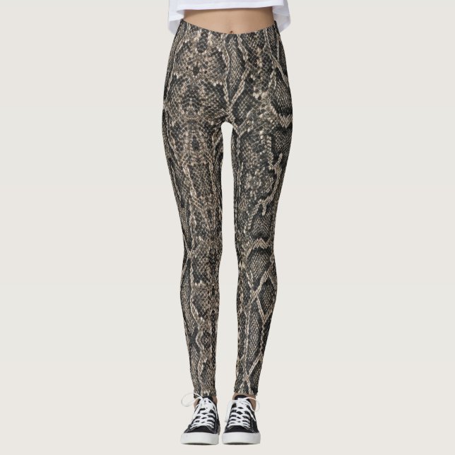Brunt ornskinn mönster | leggings (Framsida)