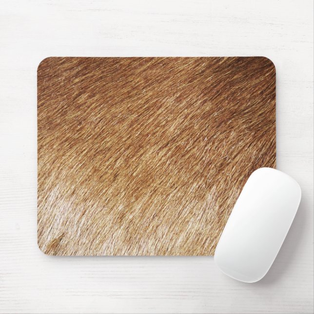 Brunt pälsstrukturfoto Mousepad Musmatta (Med mus)