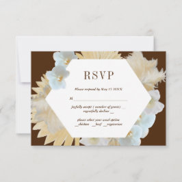 Brunt Pampasgräs och orkidéer Bröllop RSVP-kort OSA Kort