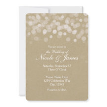 Brunt Papper Enkla Rustika Bröllopsinbjudningar