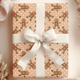 Brunt prickigt pepparkaksgubbe jul presentpapper